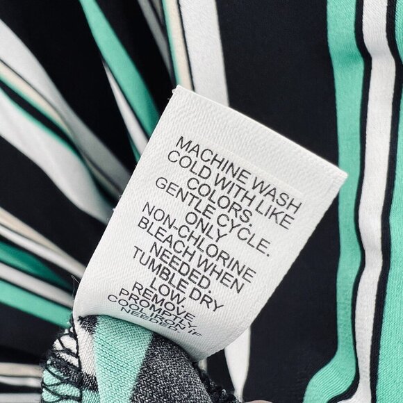 Cato EST 1946 Women Top Extra Large Black Green Stripe Sleeveless Pullover Shirt - Picture 5 of 7